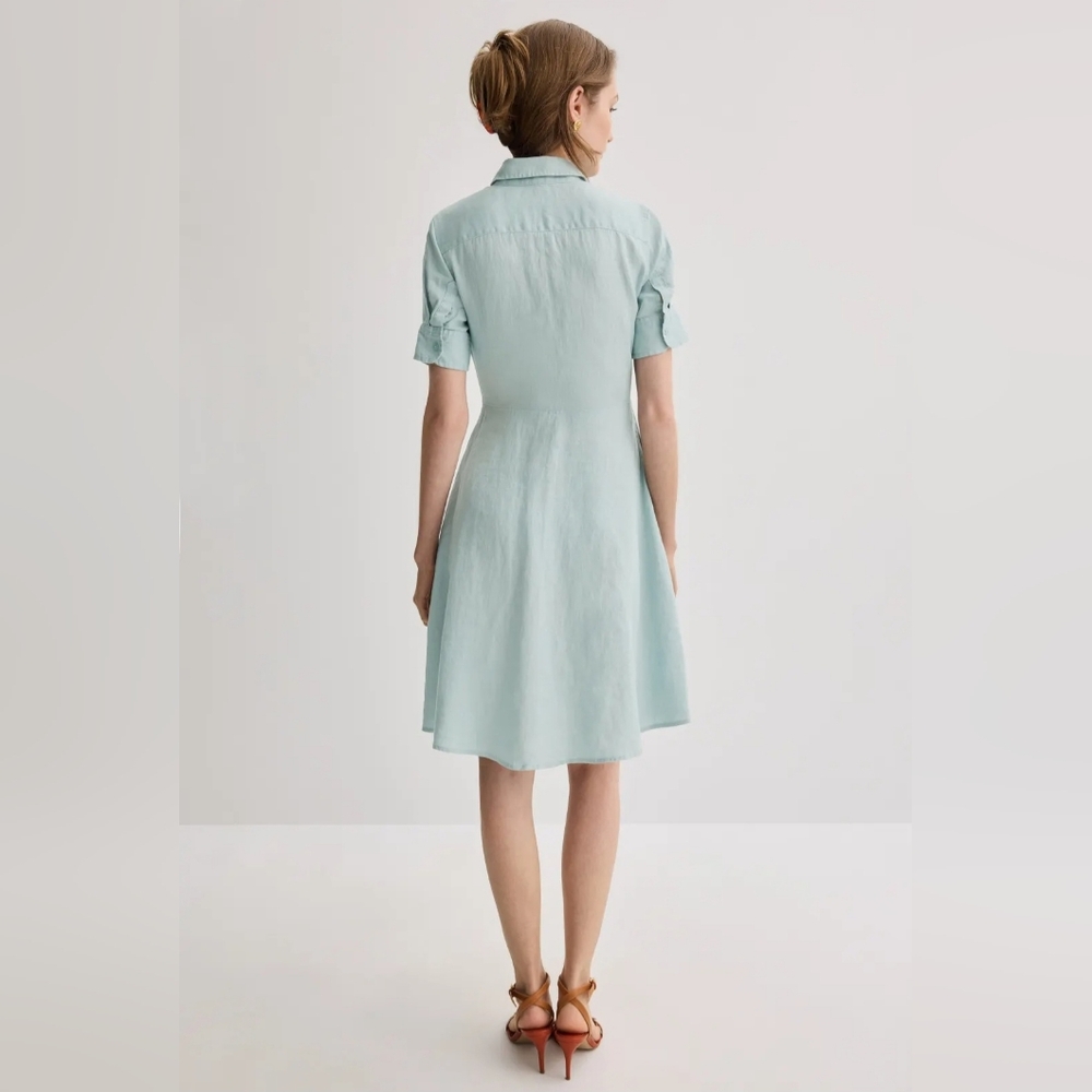 Lauren Ralph Lauren Women's Wakana Dress in Light Blue Linen, Size 2, $185 - Picture 4 of 16